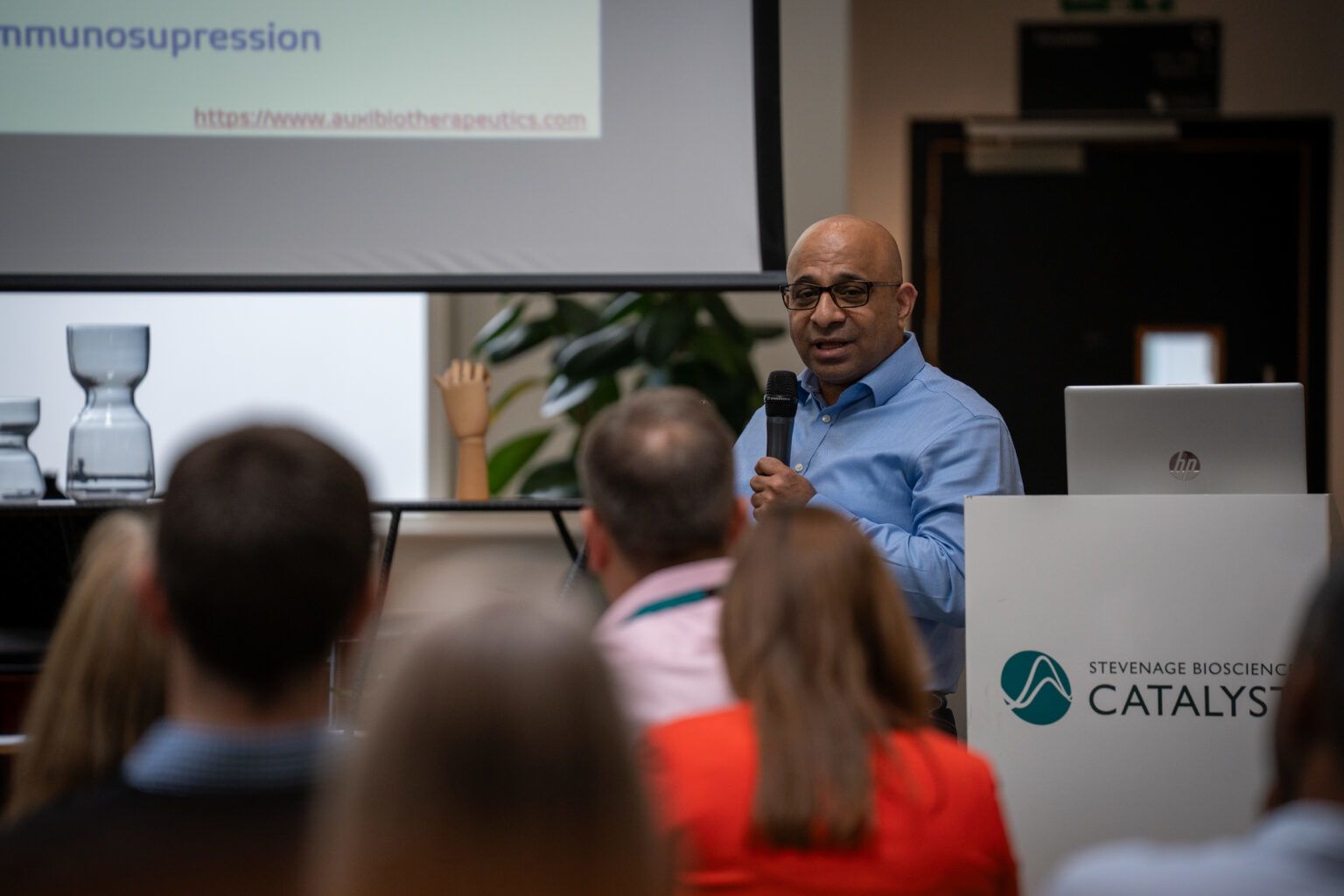 Man speaking at Catalyser Business Accelerator event